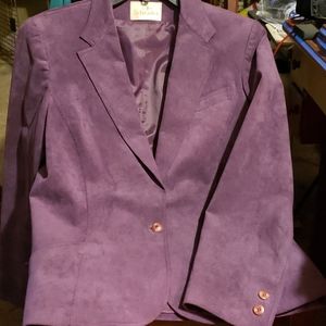 Purple Abe Schrader Suede-Like Blazer Size 12